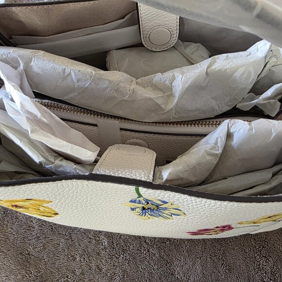 Kate Spade New York Knott Tulip Toss Floral Leather Crossbody Tote White NWT - Picture 11 of 16